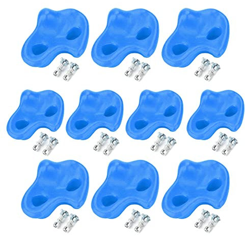 10PCS Rock Climbing Holds, Plastic Stones with Screw Pad and Nut, Bright Colors, for Children Playground, Engage Kids in Climbing Activities (1)