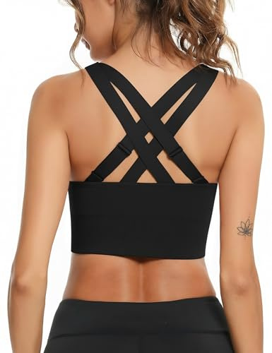 Litherday Sujetador Deportivo Mujer Soporte Medio Top Fitness Sin Aros | Tejido Elástico Transpirable, Tirantes Ajustables O Espalda Cruzada Según El Modelo, Copas Extraíbles Para Yoga Y Gimnasio