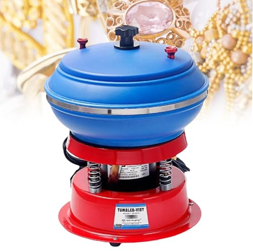 8 Pollici Lucidatrice per Gioielli Metalli Buratto Rotativo Machine polissage Vibration,lucidatrice a Vibrazione a buratto per la levigatura e la lucidatura delle superfici dei Pezzi(110V)