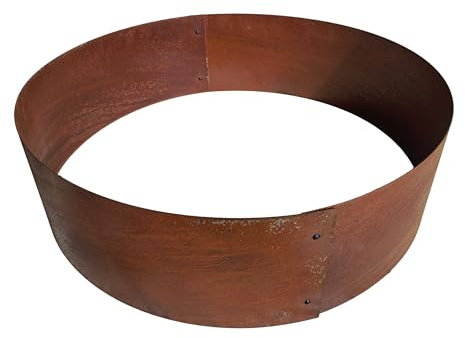 Relaxdays Pflanzring Cortenstahl, HxD: 20 x 70 cm, braun | Baumring Rostoptik, runde Beeteinfassung Garten, Rasenkante