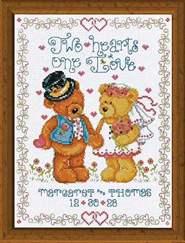 Design Works Two Hearts Wedding Sampler Cross Stitch Kit, Multi-Colour