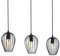 EGLO Pendellampe Newtown, 3 Flammige Vintage Pendelleuchte, Retro Hängelampe aus Stahl, Farbe: Schwarz, Fassung: E27