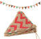 G2PLUS Hessian Bunting Banner, Rustic Burlap Bunting with Wave Pattern, 15PCS Natural Decoration Garland for Bedroom Garden Party Decoration