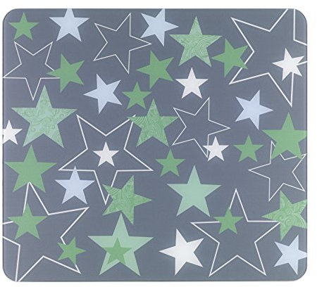 WENKO 2712986500 Multi-Platte Sterne für Glaskeramik Kochfelder, Schneidbrett, Gehärtetes Glas, grün, 56 x 50 x 0,5 cm