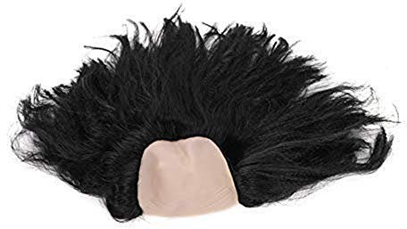 Halloween Kurze Perücke Glatze Kunsthaar in Karneval Kostümparty Cosplay Fasching Spielen Haarteile Unisex für Damen Frauen Wig lustig als Old Women Alte Dame Modellierung Schwarz Weiß