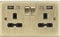 Twin Socket with USB (2.4A) - Antique Brass
