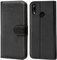 Verco Handyhülle für Huawei Y7 2019 Hülle, Klapphülle für Huawei Y7 2019 Tasche PU Leder Flip Case Brieftasche - Schwarz