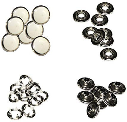 Trimming Shop 9,5 mm Perlweiße Druckknöpfe für Bastelarbeiten, Nähen, Baby-Lätzchen, individuelle Kleidung, Baby-Strampler, 20 Stück