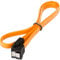 POPPSTAR 1x cavo dati di 0.5m flessibili Sata 3 HDD SSD, connettore dritto su angolato di 90 gradi, fino a 6 GB/s, arancione