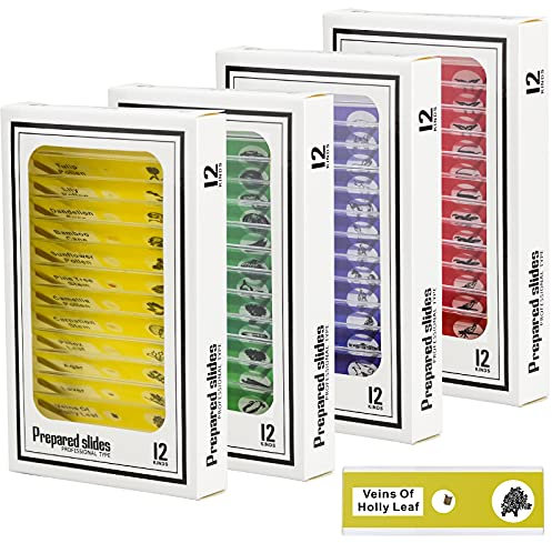 Plastic Prepared Microscope Slides Specimen 48Pcs Insects Plants Animals Flowers Sample Biological Specimen, Stereo Microscopes Slide for Kids Children Students Enlighten Education Science Programs