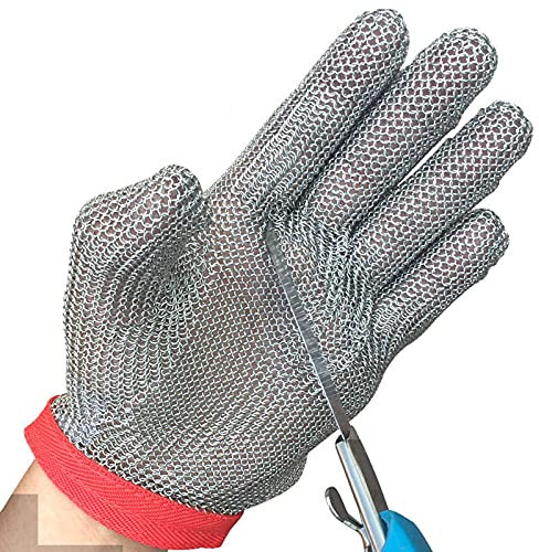 Gant Anti Coupure WXYZ Gants résistants à la Coupe en Acier Inoxydable, Gants de Travail de sécurité en Maille Robustes, commun aux Mains Gauche et Droite (Color : 8pcs/S)