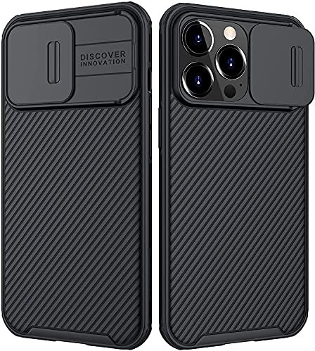 NILLKIN Camshield Pro Funda para iPhone 13 Pro, Carcasa con Protección de Cámara, Case para teléfono móvil de TPU + PC Que Puede Proteger la privacidad y la Resistencia al Impacto - Negro
