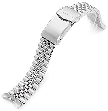 MiLTAT 20mm Uhrenarmband kompatibel mit SEI Alpinist SARB017, Super-Jub II 316L Edelstahl mit V-Schließe Versehen