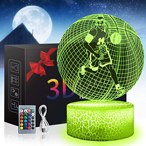 Zeaky Luce Notturna da Basket 3D per Bambini, 16 Giocattoli con Lampada da Basket a LED Che Cambiano Colore con Telecomando, Regalo di Compleanno di Natale per Ragazzi o Ragazze