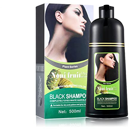 Organic Natural Fast Black Hair Dye, Instant Hair Colouring Shampoo, Magic Color Shampoo 500ml, Black Hair Dye Shampoo Darkening Shampoo for Men Women