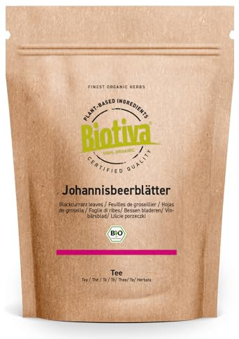 Té de hojas de Grosella ecológico 100g - Latin Ribes Nigrum - certificado y controlado en Alemania - Biotiva