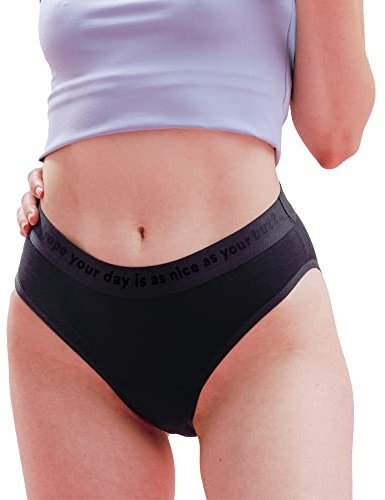 The Female Company Period Panty Slip 2.0 - Periodenunterwäsche aus Bio-Baumwolle - Menstruationsunterwäsche für Damen - Ersetzt Tampons und Binden - Schwarz