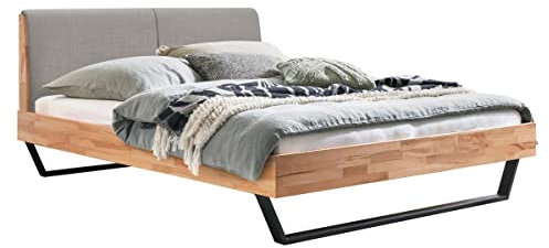 Hasena Designbett Pietro 25 Kernbuche Polsterkopfteil Grey 140x200
