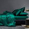 Gezu Housse de Couette 220x240cm Satin Vert Foncé Unie Parure de Lit Soie Lisse Soyeux Brillant Doux Sets de Housse de Couette 2 Personnes avec 2 Taies d'oreiller 65x65cm avec Fermeture Éclair