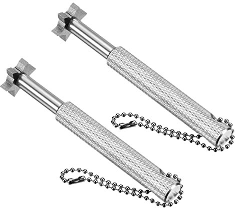 PATIKIL Golf Club Groove Sharpener, 2 Pack U V Type 6 Heads Re-Grooving Tool Golf Club Cleaning for Golf Irons Wedges Utility Clubs, Silver