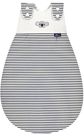 Dein Kinderland Alvi Außensack Baby Mäxchen organic cotton im SET mit Babylöffel | Babyschlafsack | Ganzjahresschlafsack | Bio-Baumwolle | Organic Cotton | anschmiegsam (ringlets koala navy, 80-86)