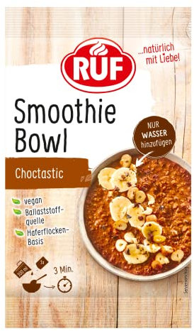 RUF Smoothie Bowl Choctastic, Frühstücks-Snack auf Haferflocken-Basis mit Nüssen & Bananen, einfache & schnelle Zubereitung, vegan, 1 x 50g Beutel