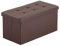 LEADZM Sitzbank mit Stauraum, Sitztruhe, Polsterbank Sitzhocker, Aufbewahrungsbox, Fußablage, Sitzbank faltbar, 76 x 38 x 38 cm, für Schlafzimmer, Wohnzimmer, Büro, etc. (PVC Leder, Braun)