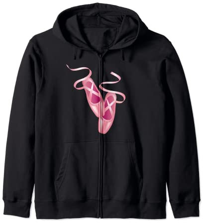 Ballettschuhe in rosa Satin mit Satinband Kapuzenjacke