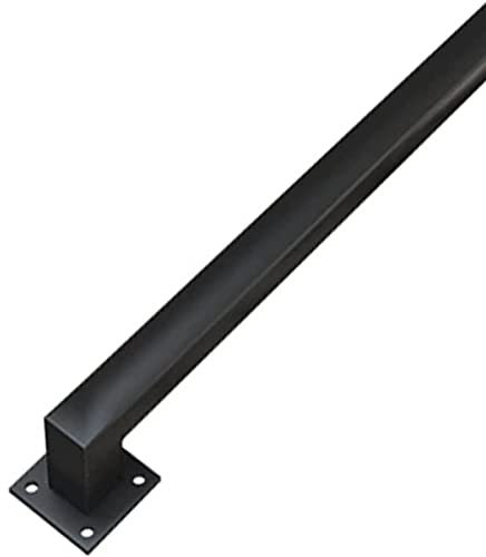 1FT-20FT Industrietreppengeländer Wandmontage Treppenhandlauf Schwarz Verzinktes Eisenrohr Geländer Handlauf for Stufen Haltegriff Fußschiene for Außentreppen Innentreppen Veranda Deck Geländer, Schwa