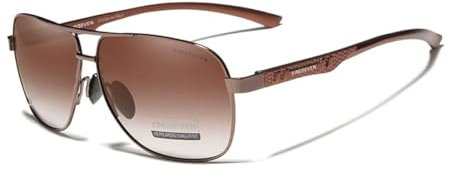 KINGSEVEN 2023 Marke Männer Aluminium Sonnenbrille Polarisierte UV400 Spiegel Männliche Sonnenbrille Frauen für Männer Oculos de sol (Braun)