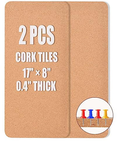 Korktafel ohne Rahmen, Korkfliesen-Pinnwand, 2 Packung, 43x20cm, 10 mm dicke kreisförmige Bogen-Korktafeln, selbstklebende Pinwand, gebogene Randtafeln für Wände, Büro, Dekoration, Schule(2 Stück)