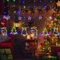 LOLStar Christmas Window Lights, 180 LED Multi-Coloured Hanging Party Decor, Reindeer, Jingle Bell, Xmas Tree, Indoor String Connectable 8 Flashing Modes Curtain for New Year