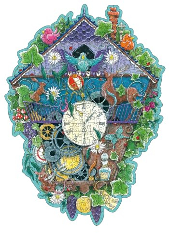 Ravensburger Wooden Puzzle 12000759 - Kuckucksuhr - 300 Teile Kontur-Holzpuzzle mit stabilen, individuellen Puzzleteilen und 25 kleinen Holzfiguren = Whimsies, für Erwachsene und Kinder ab 12 Jahren
