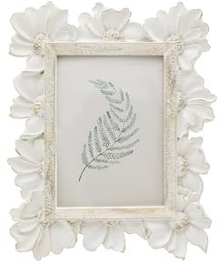 YULINK 6,3 x 8,9 cm kleiner Vintage-Bilderrahmen, winziger antiker weißer verzierter Fotorahmen, für Tischplatte und Wand, dekoratives Blumendesign, Retro-Heimdekoration, altmodische Fotogalerie-Kunst