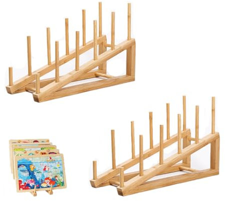2 Pcs Wooden Puzzle Storage Rack,Jigsaw Puzzle Holder Rack for Puzzle Easel Board,Puzzle Storage Rack Organizer Shelf for Adults Craft Collection Lovers