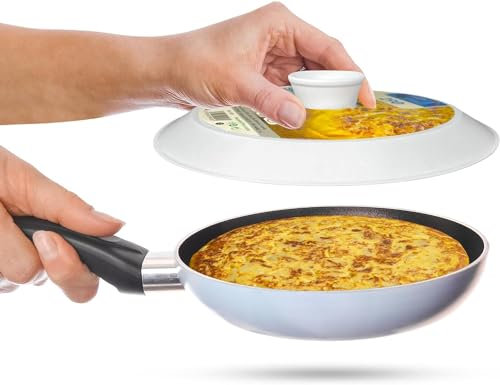 Gira Tortillas Plástico Resistente 26 CM Hecho en España Volteador de Tortilla de Patatas Vuelve Tortillas Vuelcatortillas Tapa voltea Tortillas Volteatortillas Regalo Cocina