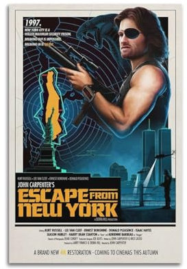 karn Escape From New York Poster, Wandkunst, Leinwand, Poster, Raumdekor, ästhetisch, Poster, Druck, Dekoration, Poster, 30 x 45 cm, ungerahmt
