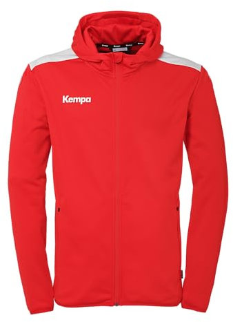 Kempa Herren Emotion 27 Kapuzenjacke Sport-Jacke, Rot/Weiß, 116 EU