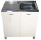 MABEL Mueble bajo fregadero de cocina blanco organizador de madera ennoblecida con fregadero de apoyo de acero bañera a la derecha con escurridor – L 80 cm x P 50 cm x H 83,5 cm