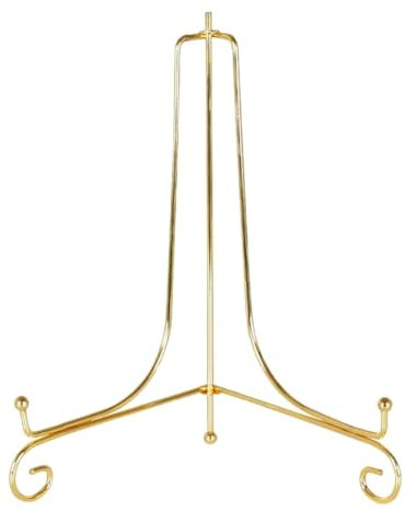 Présentoir doré, support de bricolage, support de livre, socle photo, bol, cadre, image, assiette, étagère, chevalet, rangement, décoration - 15 cm