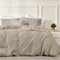 Luofanfei Baumwolle Bettwäsche 200x200 Beige Khaki Taupe Einfarbig Muster Renforce Baumwollbettwäsche Premium Uni Modern Weiche Bettbezuge und Kissenbeüge 80x80 cm mit Reißverschluss