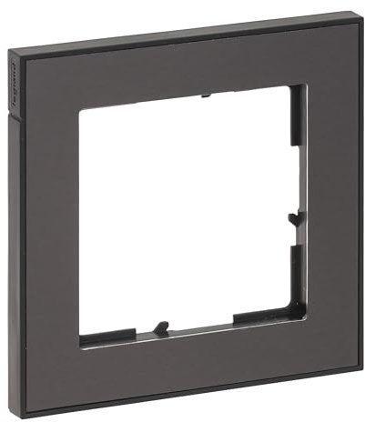 LEGRAND, SEANO+ 1-fach Rahmen mit Echtmaterialoberfläche, halogenfreies Thermoplast, nachhaltige Produktion und Verpackung, Farbe: Dark Steel, 765491
