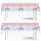2 manteles de fiesta de verano de unicornio para Europa 2024, 137 x 274 cm, mantel de plástico con estampado de agua, fiesta temática de unicornio, decoración de fiesta de playa de unicornio rosa,