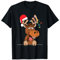 Weihnachten Weihnachtsmütze Lichterkette Elch Rentier T-Shirt