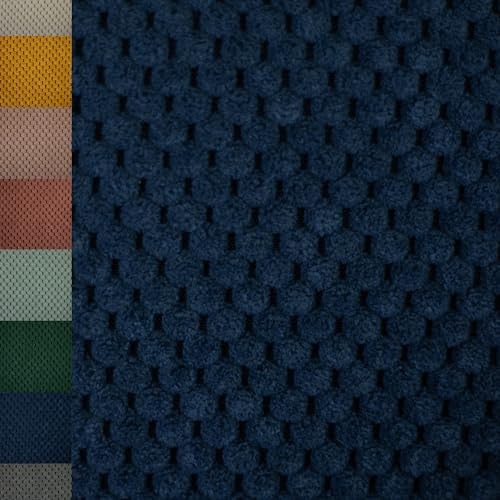 MAGAM-Stoffe Barcelona weicher Deko Polster Taschen Cord Samt Meterware ab 50cm (07. Dunkelblau)