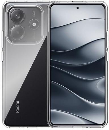Heioloo Cover per Xiaomi Redmi Note 14 5G, Custodia Trasparente per Assorbimento degli Urti, Sottile Morbida in Silicone TPU Protettiva [Protezione da Caduta] [HD Chiaro] -Trasparente