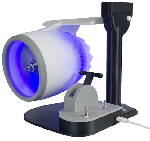 Yokawe Airplane Turbo Engine Desk Fan, Creative Desktop Jet Engine Turbofan Model, Red Tail Engine Model for Bedroom Home Office (Blue)