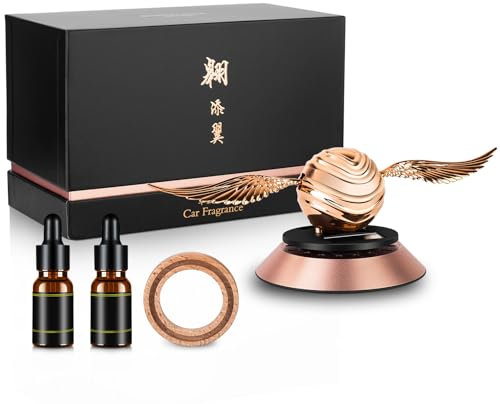 Kwak's Car Air Fresheners,Solar Air Freshener with Swinging Wings for Car Interior Autorotation Decoration Accessories (Rose Gold)