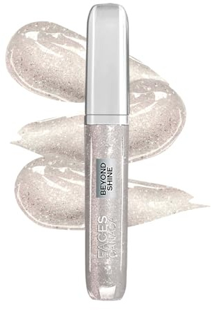FACESCANADA Beyond Shine Lip Gloss - Moonbeam 08, 3.8ml Lightweight Non-Sticky Luxurious Texture For Glossy Lips Shimmer Finish Instant Shine Fuller, Supple & Plump Lips 24HR Hydration