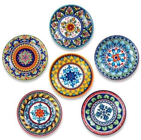 Besmeety Keramik 6x Dipschalen Set, Soja Saucenschälchen, Dip Schälchen, Tapas Schalen Set, Snackschalen, Sushi Set, Servierschalen, 10.3cm
